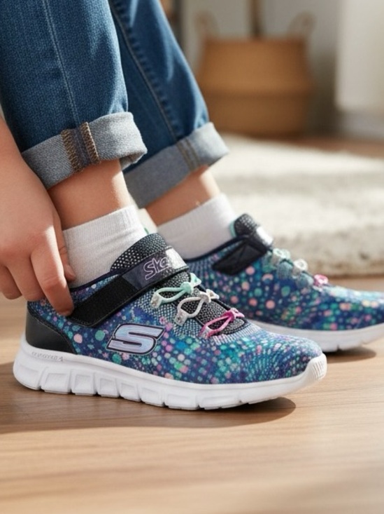 Skechers Other - Girls Skechers Sport Sneakers - Size 3 -Velcro Athletic Shoes with Elastic Laces